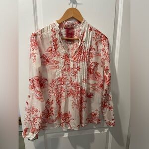 Johnny Was Spring Fire Malia Blouse 100% Silk Size Extra Small